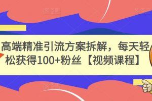 高端精准引流方案拆解，每天轻松获得100+粉丝【视频课程】