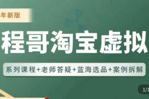 程哥·2023淘宝蓝海虚拟电商，虚拟产品实操运营，蓝海选品+案例拆解