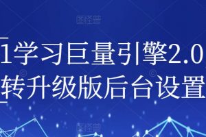 从0-1学习巨量引擎2.0，全面玩转升级版后台设置实操