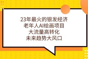 23年最火的银发经济，老年人AI绘画项目，大流量高转化，未来趋势大风口【揭秘】