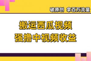 搬运西瓜视频强撸中视频收益，日赚600+破原创，拿百万流量【揭秘】