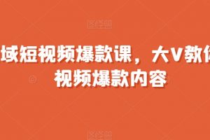 全领域短视频爆款课，全网两千万粉丝大V教你做短视频爆款内容