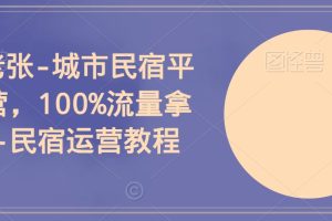 民宿老张-城市民宿平台运营，100%流量拿满分-民宿运营教程