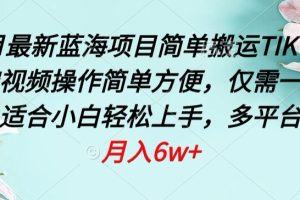 四月最新蓝海项目，简单搬运TIKTOK萌宠视频，操作简单方便，仅需一部手机【揭秘】